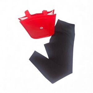 Lululemon Align HR Black Leggings 28” with Red Tote size 14